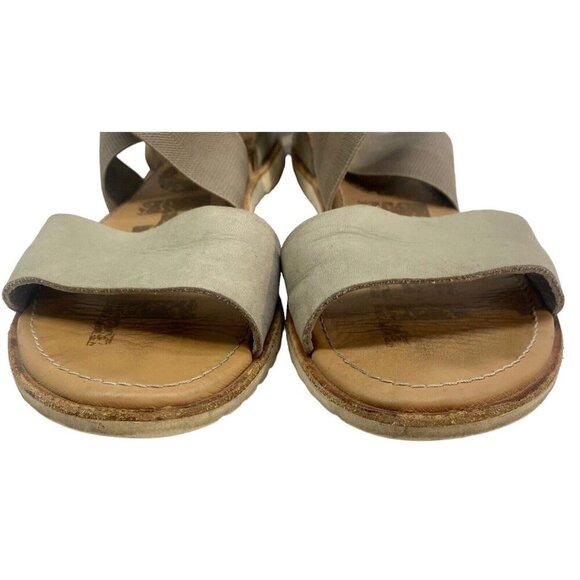 SOREL Women Sandals Size 8 Gray Ella Ankle Strap Slip On Casual Beach Summer - Picture 5 of 9